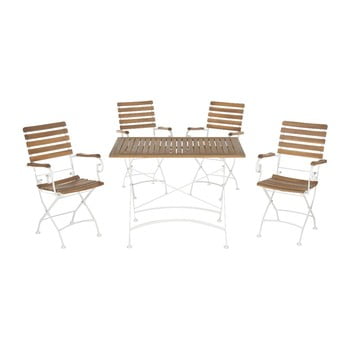 Set masă din lemn și 4 scaune Safavieh Keira title=Set masă din lemn și 4 scaune Safavieh Keira
