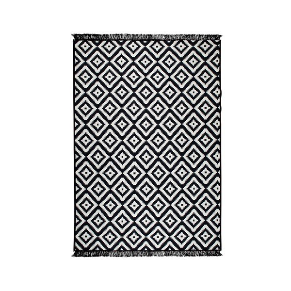 Černo-bílý oboustranný koberec Helen, 80 x 150 cm