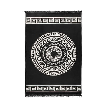 Covor reversibil mandala, 120 x 180 cm, bej-negru