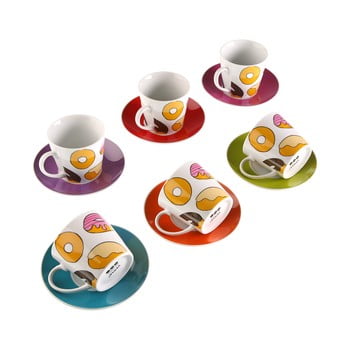 Set 6 cești cu farfurie versa donuts