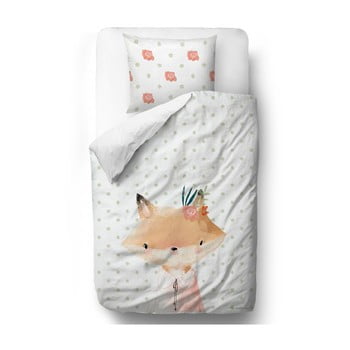 Lenjerie de pat din bumbac satinat pentru copii Mr. Little Fox Zorra, 140 x 200 cm