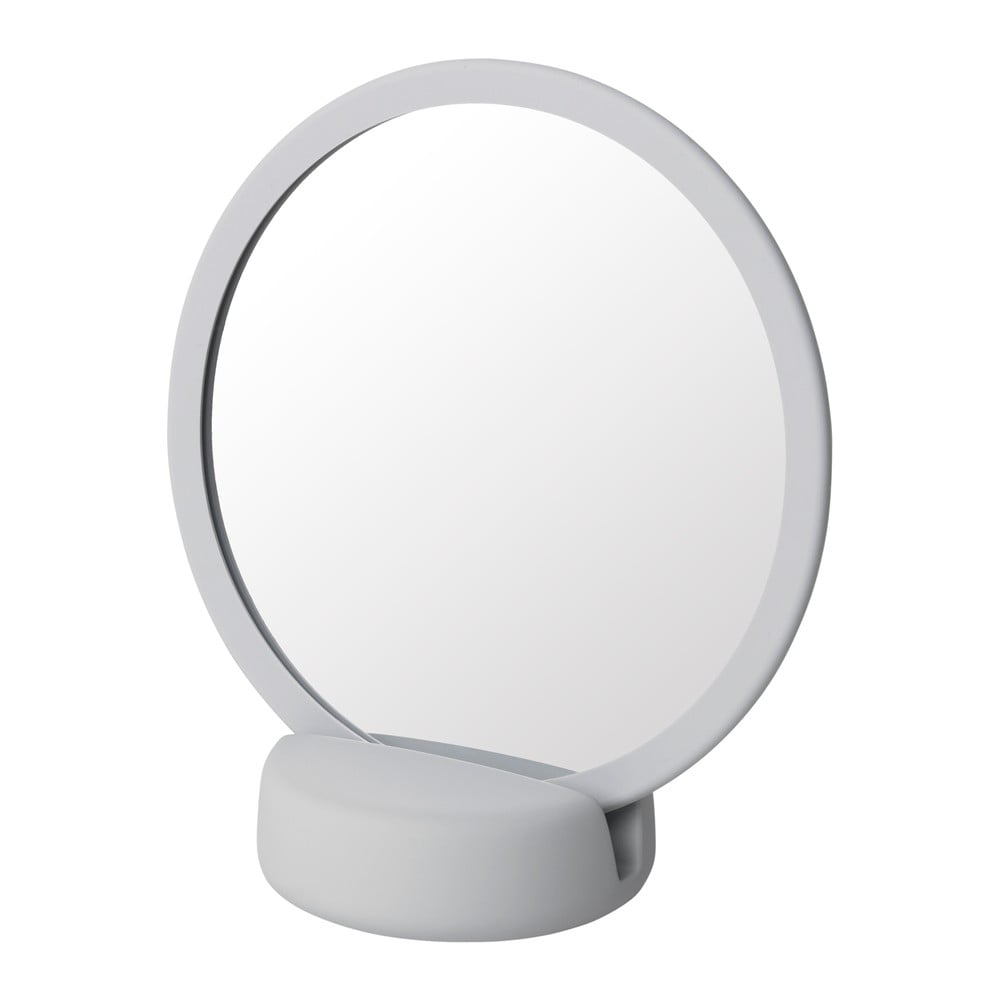 Světle šedé stolní kosmetické zrcadlo Blomus, výška 18,5 cm