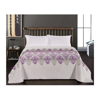 Cuvertură reversibilă din microfibră decoking ellie, 220 x 240 cm, violet - bej