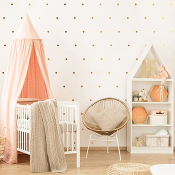Set 100 autocolante aurii pentru perete ambiance golden points