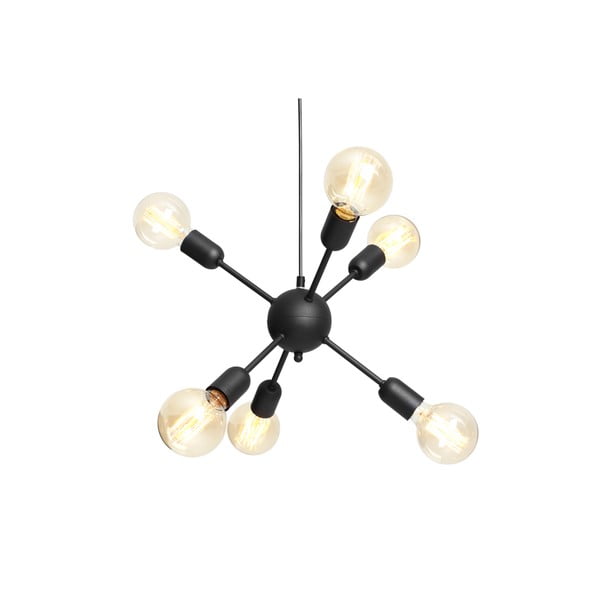 Černé závěsné světlo pro 6 žárovek Custom Form Vanwerk Ball