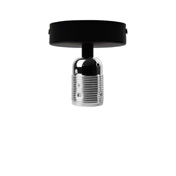 Černé stropní svítidlo se stříbrnou objímkou Bulb Attack Uno Basic