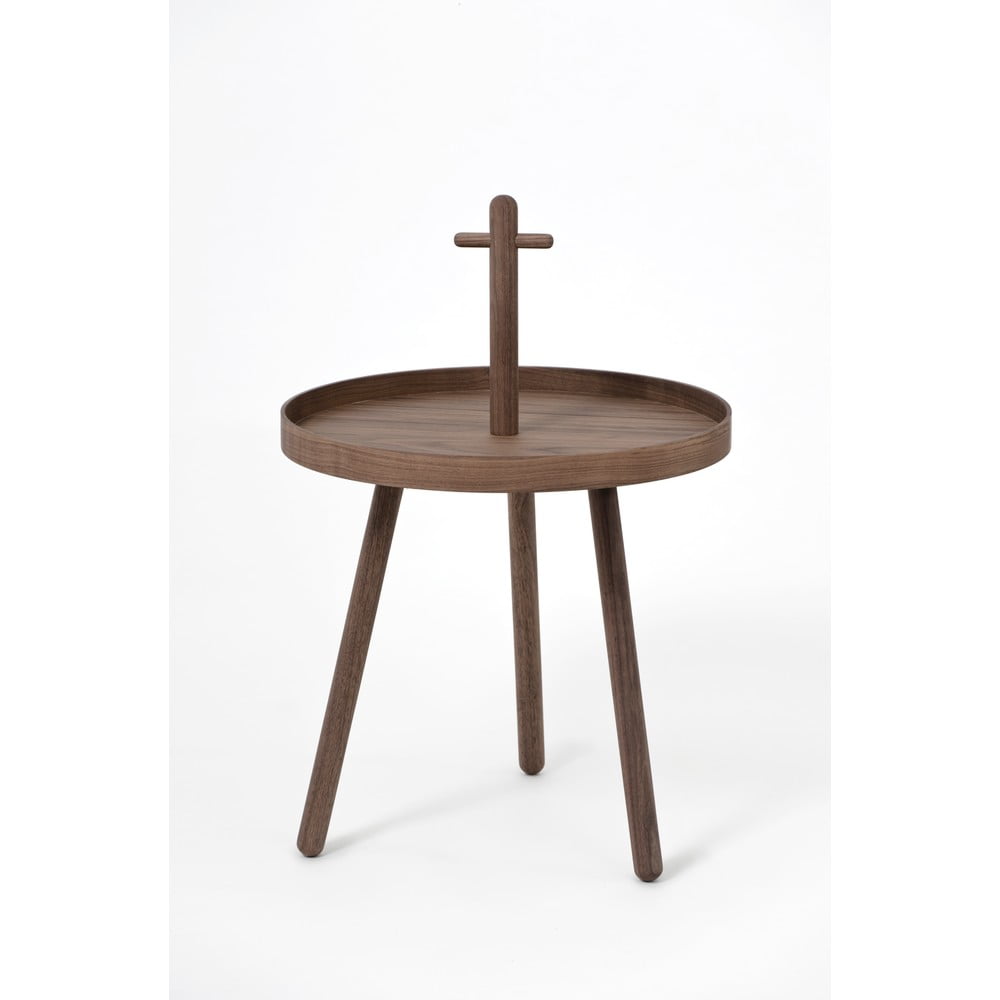 Odkládací stolek z ořechového dřeva Wireworks Pick Me Up, ø 45 cm