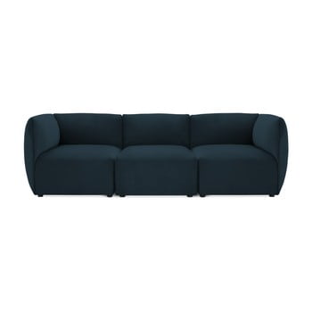Canapea modulară cu 3 locuri vivonita velvet cube, bleumarin