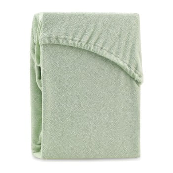 Cearșaf elastic pentru pat dublu AmeliaHome Ruby Olive Green, 200-220 x 200 cm, verde