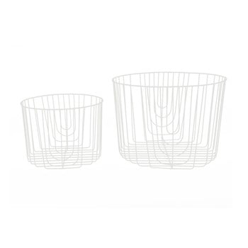 Set 2 coșulețe de depozitare pt living lines, alb
