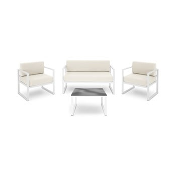 Set mobilier de grădină potrivit pentru 4 persoane calme jardin nicea, bej - alb