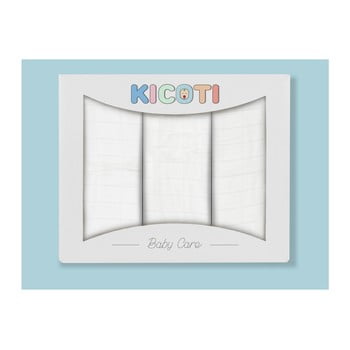 Set 3 feșe din fibre de bambus kicoti, 75 x 75 cm, crem