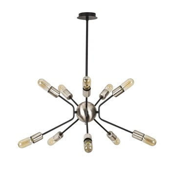 Lustră metalică cu abajur cromat opviq lights ablia, negru