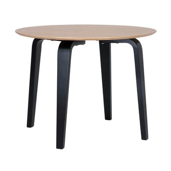Masă cu picioare negre sømcasa nora, ø 100 cm, natural