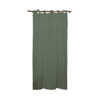 Draperie linen cuture cortina hogar green, verde