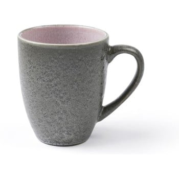 Cană cu toartă din ceramică și glazură interioară roz bitz mensa, 300 ml, gri
