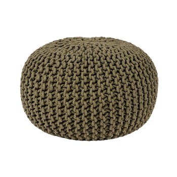 Puf tricotat label51 knitted, Ø 50 cm, khaki