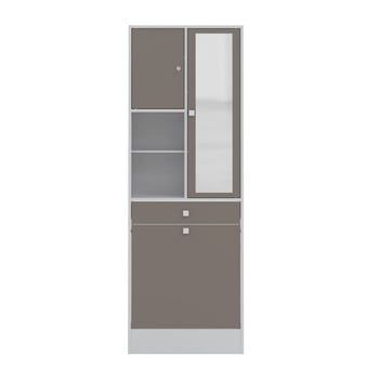 Dulap baie temahome combi, lățime 62,6 cm, gri - maro
