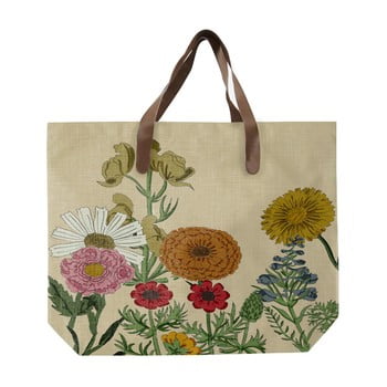 Sacoșă de pânză, model cu flori, surdic botanica