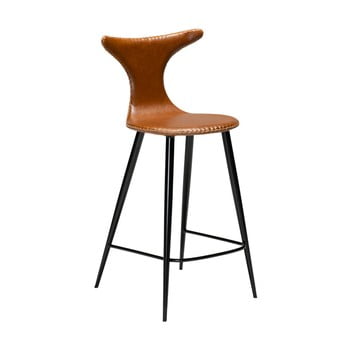 Scaun bar din piele ecologică dan–form denmark dolphin, înălțime 97 cm, maro coniac