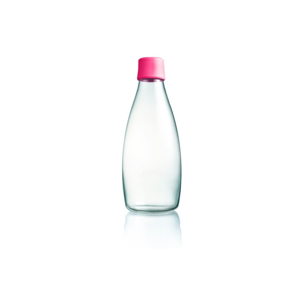 Fuchsiová skleněná lahev ReTap, 800 ml