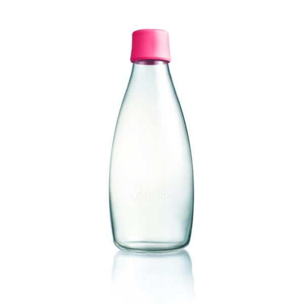 Fuchsiová skleněná lahev ReTap s doživotní zárukou, 800 ml