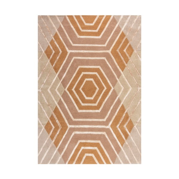 Béžový vlněný koberec Flair Rugs Harlow, 160 x 230 cm