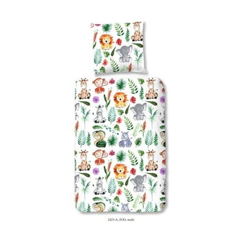 Lenjerie de pat din bumbac pentru copii Good Morning ZOO, 140 x 200 cm