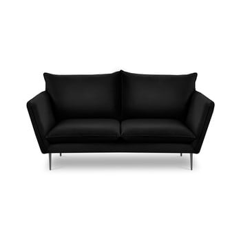 Canapea cu 2 locuri din catifea mazzini sofas acacia, lungime 175 cm, negru