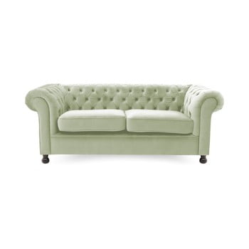 Canapea 3 locuri vivonita chesterfield, verde deschis