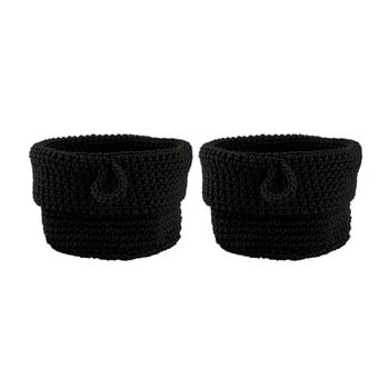 Set 2 coșuri zone confetti, ∅ 13 cm, negru