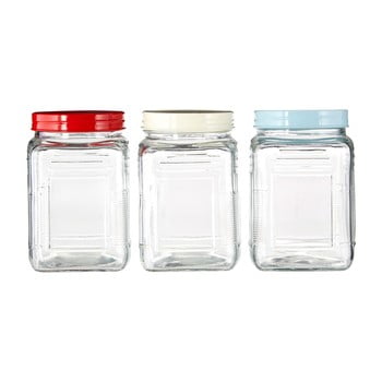 Set 3 recipiente din sticlă Premier Housewares, 750 ml