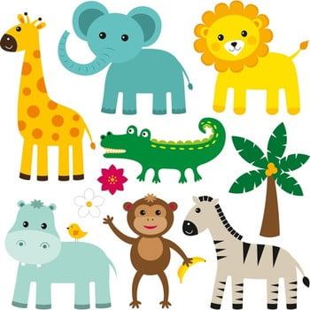 Set 10 autocolante de perete cute animals