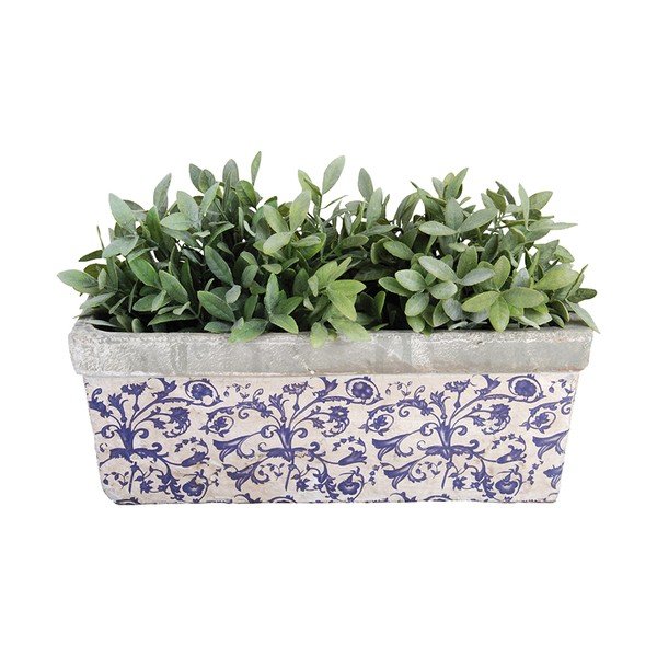 Esschert Design Blumentopf-Set Aus Keramik – Blau-weiß, Antiker Look, Mit Ablaufloch