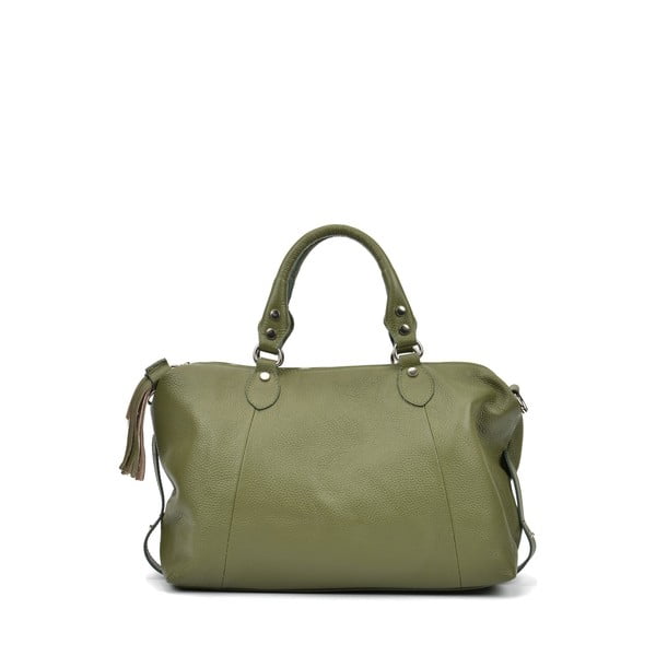 Zelená kožená kabelka Mangotti Bags Vivi