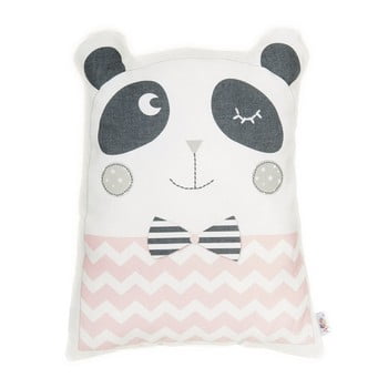 Pernă din amestec de bumbac pentru copii apolena pillow toy panda, 25 x 36 cm, roz