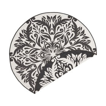 Covor reversibil bougari madrid, ⌀ 140 cm, negru-crem