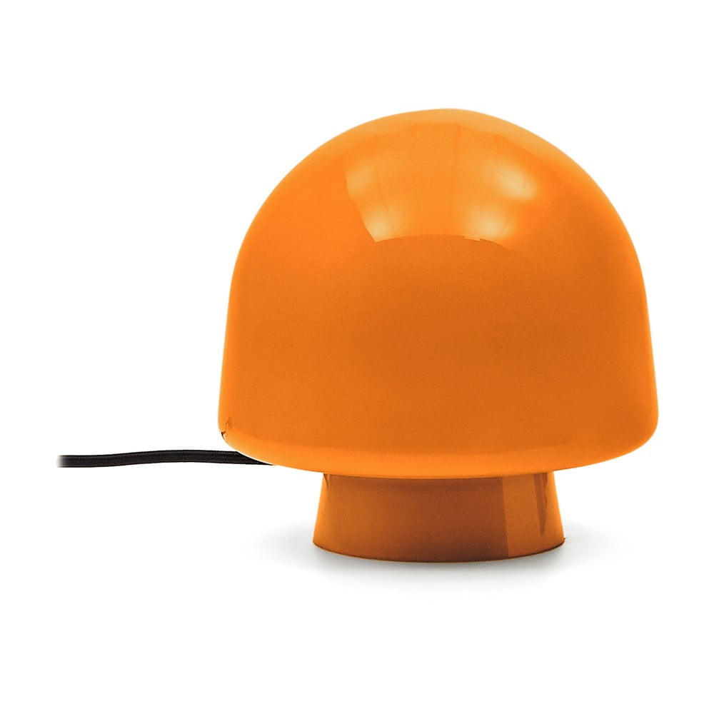 Oranžová stolní lampa se skleněným stínidlem (výška 20 cm) Reig – Kave Home