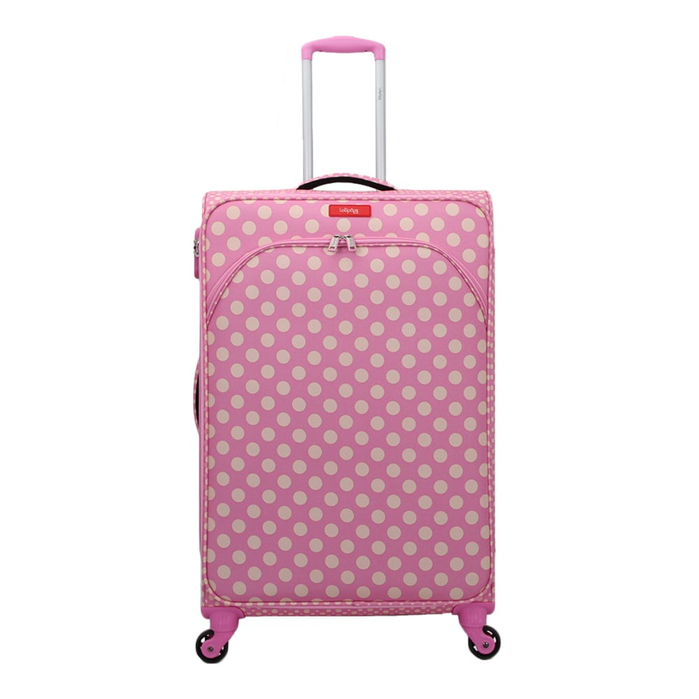 Růžové zavazadlo na 4 kolečkách Lollipops Jenny, výška 77 cm