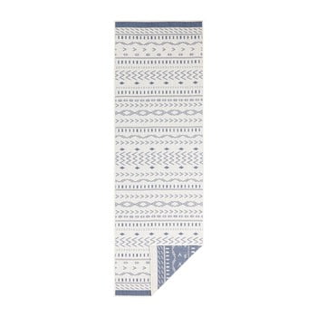 Covor pentru exterior bougari kuba, 80 x 250 cm, albastru-crem