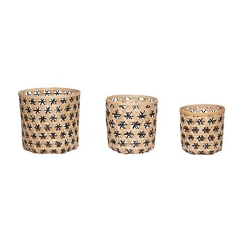 Set 3 coșuri depozitare din bambus hübsch bamboo