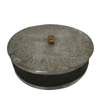 Cutie din metal pentru cașcaval antic line zinc cheese