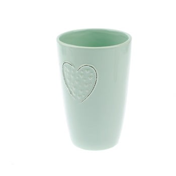 Vază din ceramică Dakls Hearts Dots, înălțime 18,3 cm, verde mentă imagine