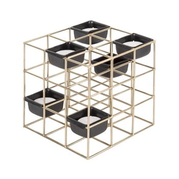 Sfeșnic din metal pt living structure square, galben