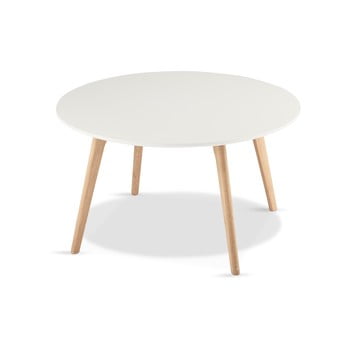 Măsuță de cafea din lemn furnhouse life, Ø 80 cm, alb
