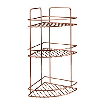 Etajeră pe colț cu 3 rafturi pentru baie metaltex copper