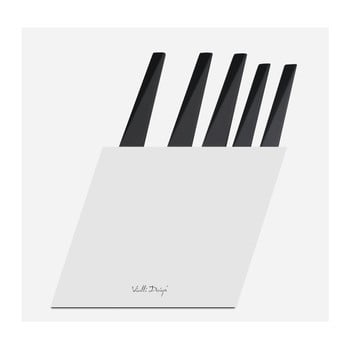 Set 5 cuțite cu suport vialli design volo, alb