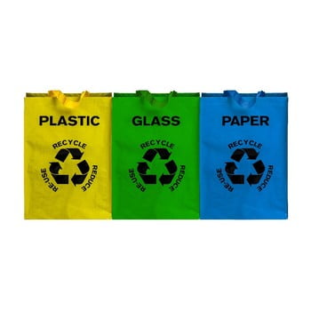 Set 3 sacoșe pentru materiale reciclabile premier housewares, 40 l