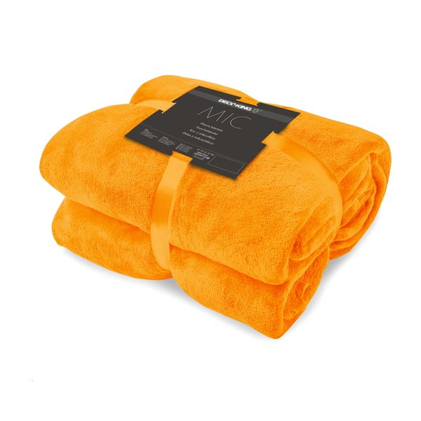 Oranžová deka z mikrovlákna DecoKing Mic, 220 x 240 cm