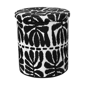 Puf cu spațiu pentru depozitare, potrivit pentru exterior fab hab serowe black, alb - negru